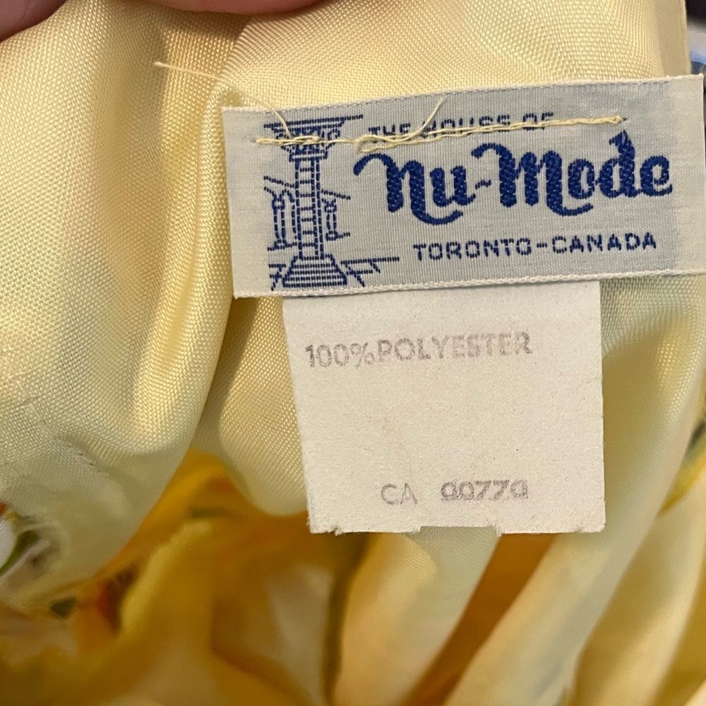 60s vintage Nu-Mode chiffon empire waist gown floral - Picture 13 of 16